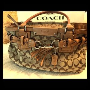 Coach signature print shoulder bag